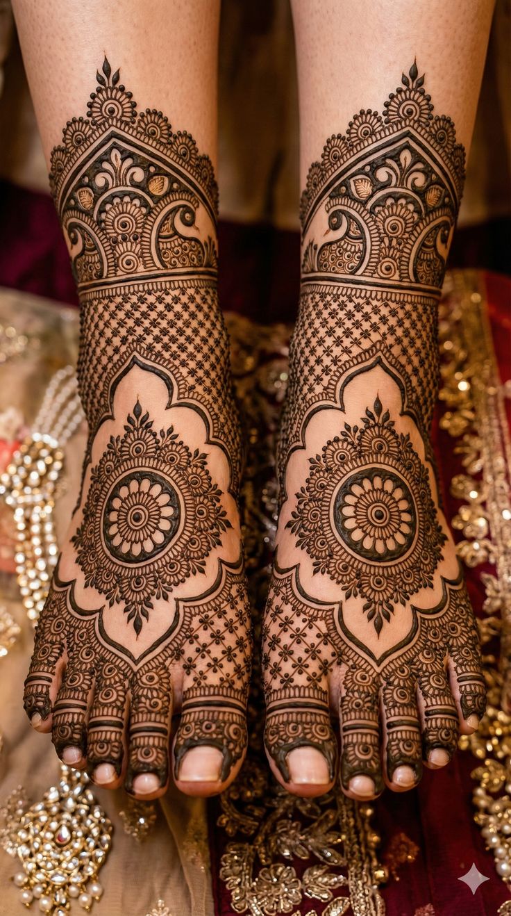 Feet Bridal Henna up to quarter length (1 pair)